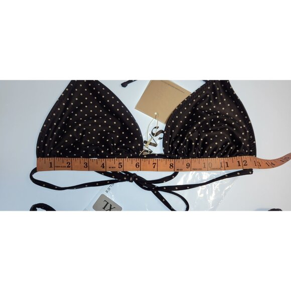 SAME Los Angeles Swim Bikini SeT Beaded Triangle Top and Bottom Polka Dot 90 XL - Picture 8 of 10